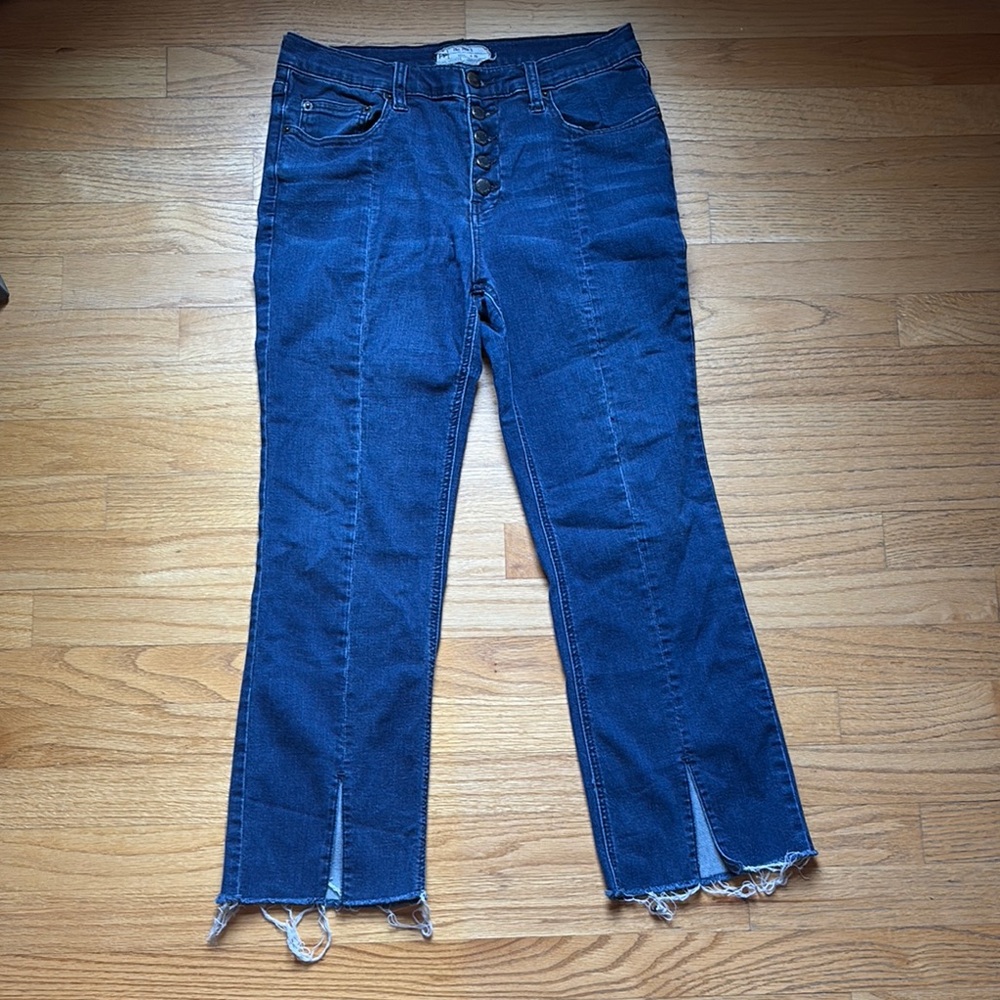 Free People Women's Frayed Hem Cropped Jeans 29